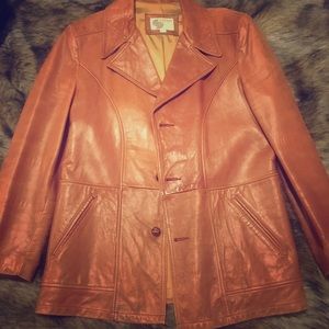 Men’s Silton light brown leather jacket. Size: 42